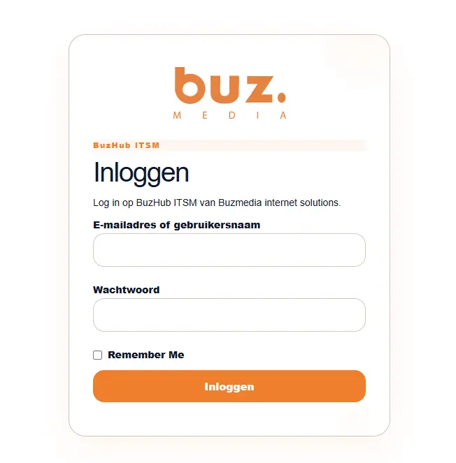 Veilige BuzHub ITSM login